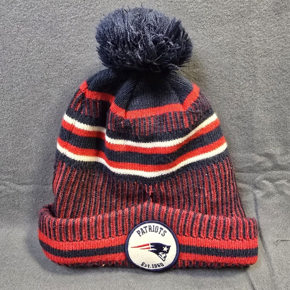 NEW ENGLAND‎ PATRIOTS NFL NEW ERA SIDELINE SPORT POM KNIT HAT Winter BEANIE OSFA
